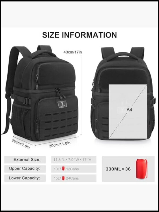 Insulated Cooler Backpack Leakproof Large Capacity Camping Hiking Travel main image 5